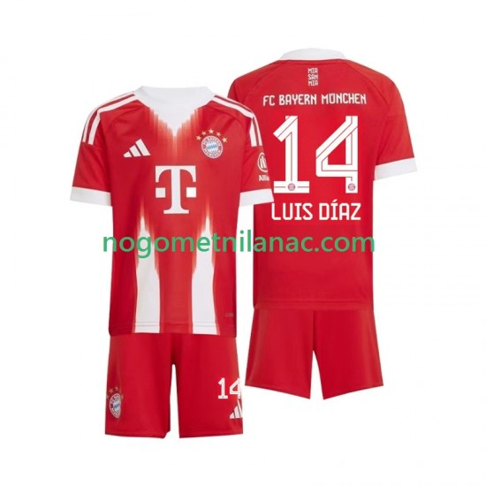 Dres FC Bayern München Luis Diaz 14 Domaći 2025-2026 Kratkih Rukava - Dječji