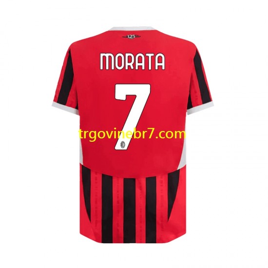 Dres AC Milan Alvaro Morata 7 Domaći 2024-2025 Kratkih Rukava - Muški