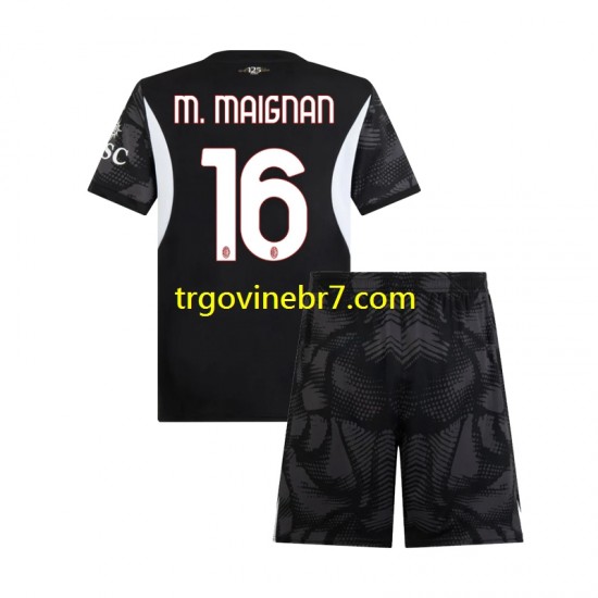 Golmanski Dres - Dres AC Milan Mike Maignan 16 Domaći 2024-2025 Kratkih Rukava - Dječji