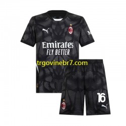 Golmanski Dres - Dres AC Milan Mike Maignan 16 Domaći 2024-2025 Kratkih Rukava - Dječji