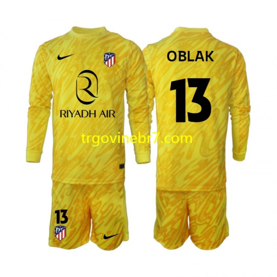 Golmanski Dres - Dres Atlético Madrid Jan Oblak 13 Treći 2024-2025 Dugim Rukavima - Dječji