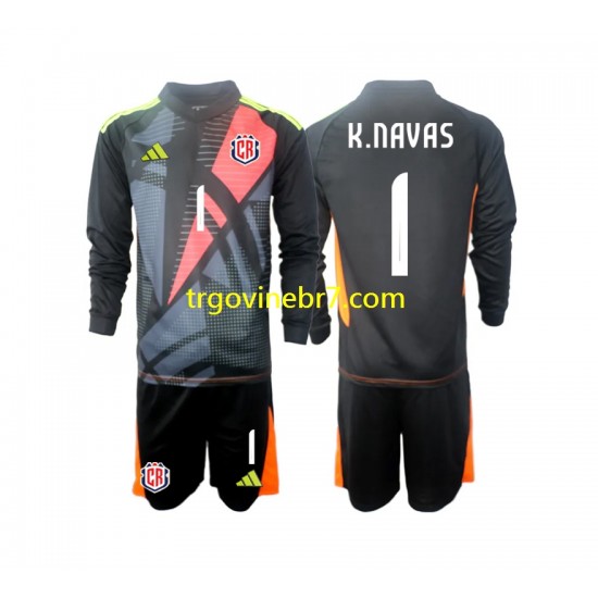 Golmanski Dres - Dres Kostarika Keylor Navas 1 Treći 2024 Dugim Rukavima - Dječji