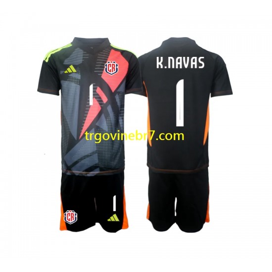 Golmanski Dres - Dres Kostarika Keylor Navas 1 Treći 2024 Kratkih Rukava - Dječji