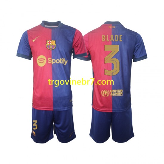 Dres FC Barcelona UCL Font Blade 3 Domaći 2024-2025 Kratkih Rukava - Dječji