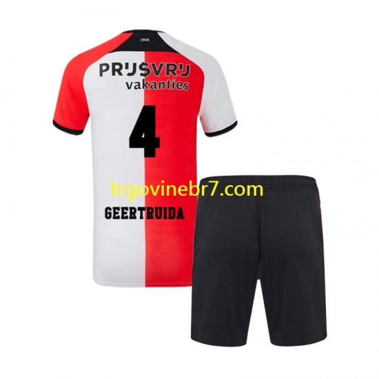 Dres Feyenoord Rotterdam Lutsharel Geertruida 4 Domaći 2024-2025 Kratkih Rukava - Dječji