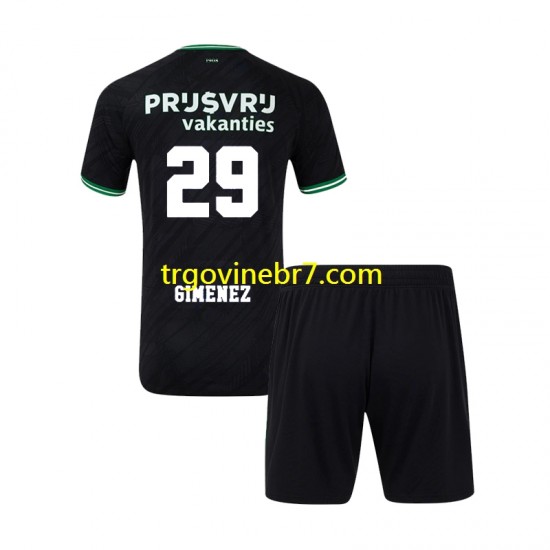 Dres Feyenoord Rotterdam Santiago Gimenez 29 Gostujući 2024-2025 Kratkih Rukava - Dječji