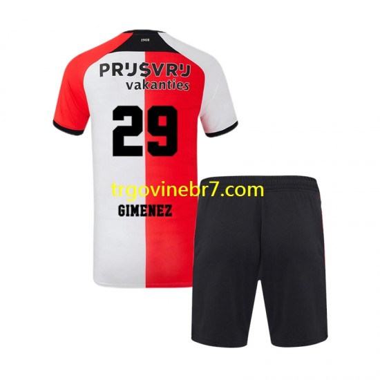 Dres Feyenoord Rotterdam Santiago Gimenez 29 Domaći 2024-2025 Kratkih Rukava - Dječji