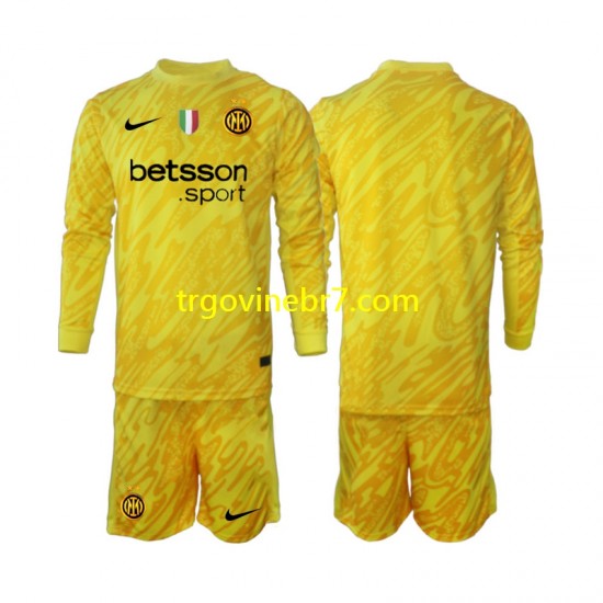 Golmanski Dres - Dres Inter Milan Gostujući 2024-2025 Dugim Rukavima - Dječji