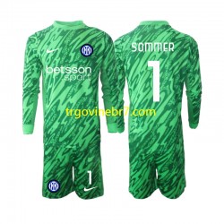 Golmanski Dres - Dres Inter Milan Yann Sommer 1 Domaći 2024-2025 Dugim Rukavima - Dječji