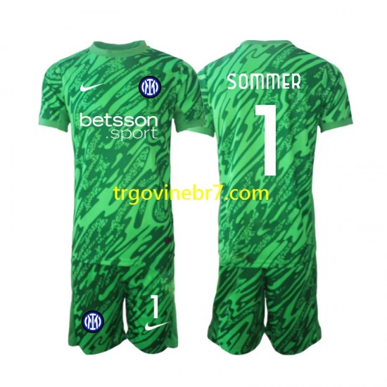 Golmanski Dres - Dres Inter Milan Yann Sommer 1 Domaći 2024-2025 Kratkih Rukava - Dječji