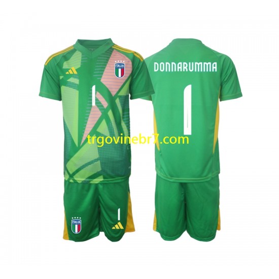 Golmanski Dres - Dres Italija Donnarumma 1 Gostujući Euro 2024 Kratkih Rukava - Dječji
