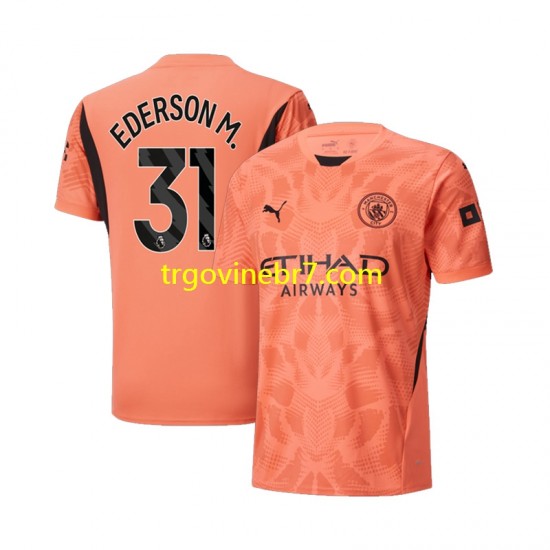 Golmanski Dres - Dres Manchester City Ederson M 31 Gostujući 2024-2025 Kratkih Rukava - Muški