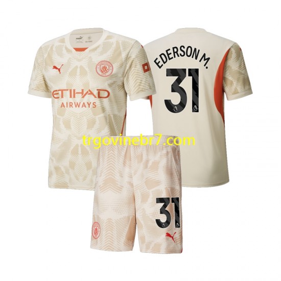 Golmanski Dres - Dres Manchester City Ederson M 31 Treći 2024-2025 Kratkih Rukava - Dječji