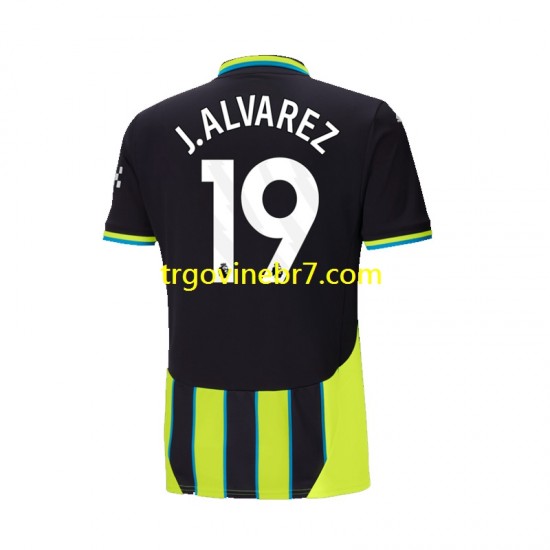 Dres Manchester City Julian Alvarez 19 Gostujući 2024-2025 Kratkih Rukava - Muški