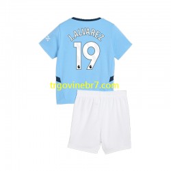 Dres Manchester City Julian Alvarez 19 Domaći 2024-2025 Kratkih Rukava - Dječji Dres Manchester City Julian Alvarez 19 Domaći 2024-2025 Kratkih Rukava - Dječji