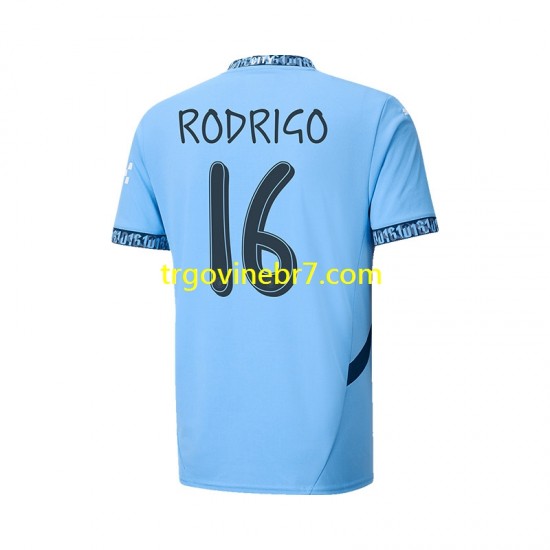 Dres Manchester City UCL Font RODRIGO 16 Domaći 2024-2025 Kratkih Rukava - Muški