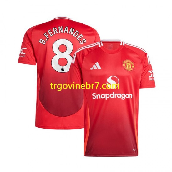 Dres Manchester United Bruno Fernandes 8 Domaći 2024-2025 Kratkih Rukava - Muški