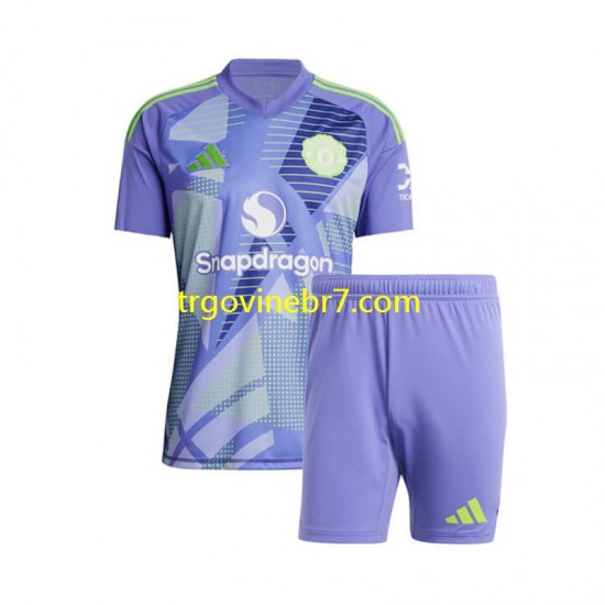 Golmanski Dres - Dres Manchester United Domaći 2024-2025 Kratkih Rukava - Dječji