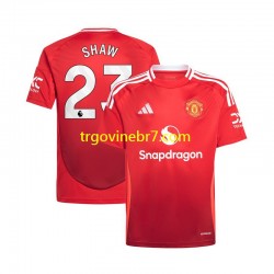 Dres Manchester United Luke Shaw 23 Domaći 2024-2025 Kratkih Rukava - Muški Dres Manchester United Luke Shaw 23 Domaći 2024-2025 Kratkih Rukava - Muški