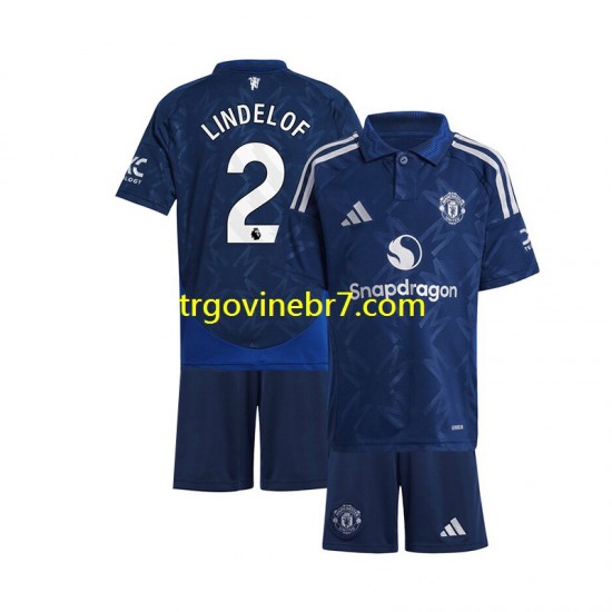 Dres Manchester United Victor Lindelof 2 Gostujući 2024-2025 Kratkih Rukava - Dječji