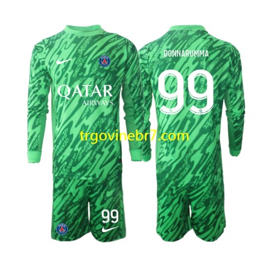 Golmanski Dres - Dres Paris Saint-Germain Gianluigi Donnarumma 99 Gostujući 2024-2025 Dugim Rukavima - Dječji