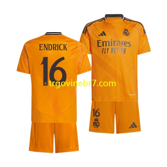 Dres Real Madrid ENDRICK 16 Gostujući 2024-2025 Kratkih Rukava - Dječji