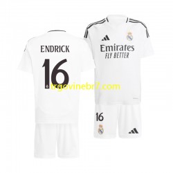 Dres Real Madrid ENDRICK 16 Domaći 2024-2025 Kratkih Rukava - Dječji