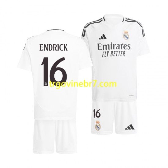 Dres Real Madrid ENDRICK 16 Domaći 2024-2025 Kratkih Rukava - Dječji
