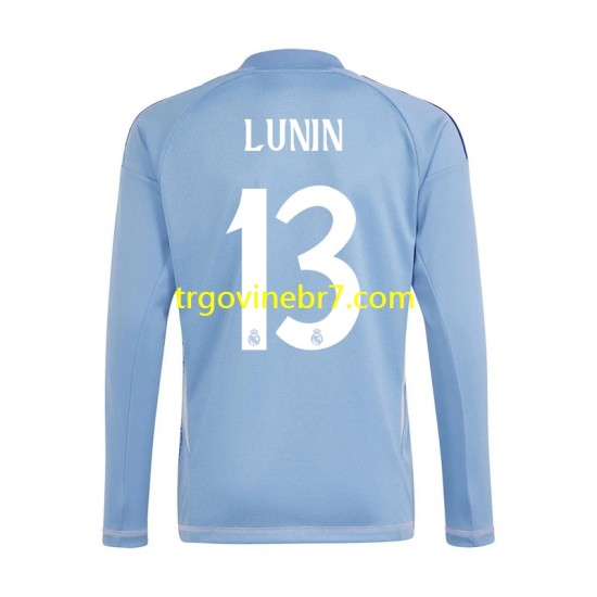 Golmanski Dres - Dres Real Madrid Andriy Lunin 13 Domaći 2024-2025 Dugim Rukavima - Muški
