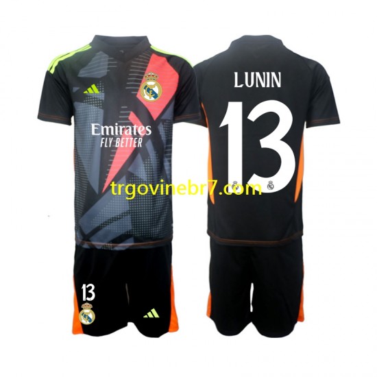 Golmanski Dres - Dres Real Madrid Andriy Lunin 13 Gostujući 2024-2025 Kratkih Rukava - Dječji