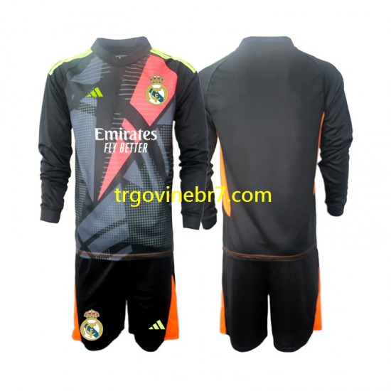 Golmanski Dres - Dres Real Madrid Gostujući 2024-2025 Dugim Rukavima - Dječji