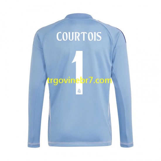Golmanski Dres - Dres Real Madrid Thibaut Courtois 1 Domaći 2024-2025 Dugim Rukavima - Muški