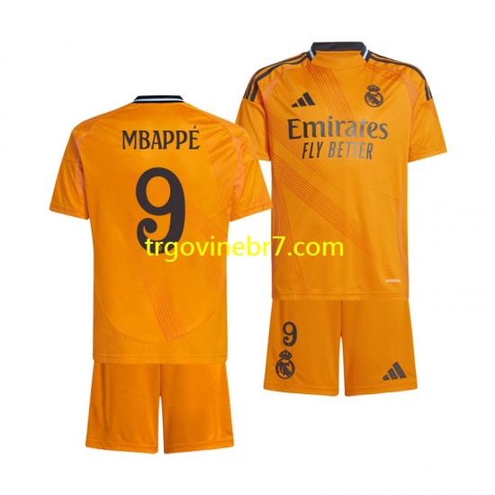 Dres Real Madrid Kylian Mbappé 9 Gostujući 2024-2025 Kratkih Rukava - Dječji