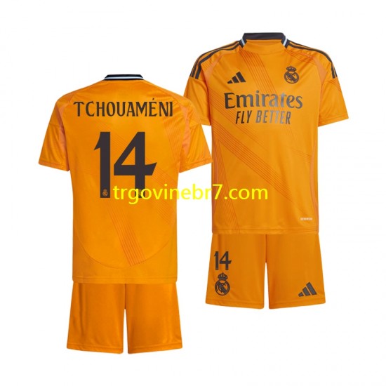 Dres Real Madrid Tchouameni 14 Gostujući 2024-2025 Kratkih Rukava - Dječji