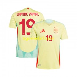 Dres Španjolska LAMINE YAMAL 19 Gostujući Euro 2024 Kratkih Rukava - Muški Dres Španjolska LAMINE YAMAL 19 Gostujući Euro 2024 Kratkih Rukava - Muški