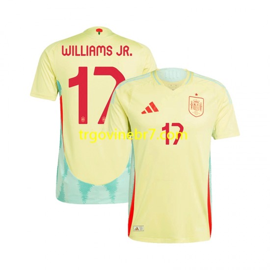 Dres Španjolska WILLIAMS JR 17 Gostujući Euro 2024 Kratkih Rukava - Muški