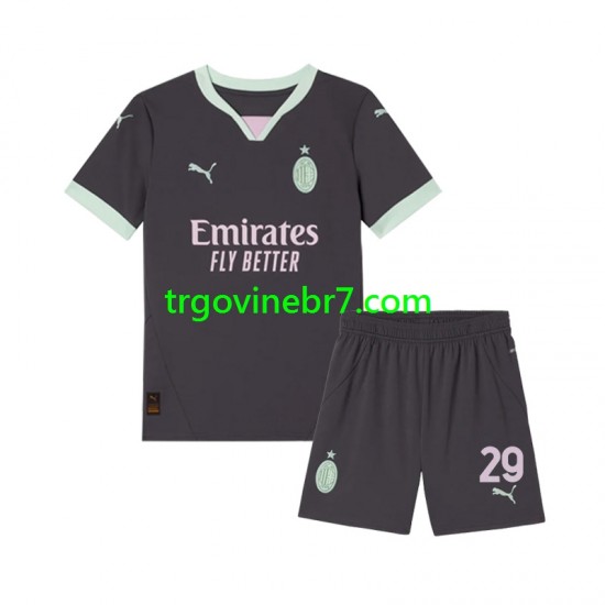 Dres AC Milan Fofana 29 Treći 2024-2025 Kratkih Rukava - Dječji