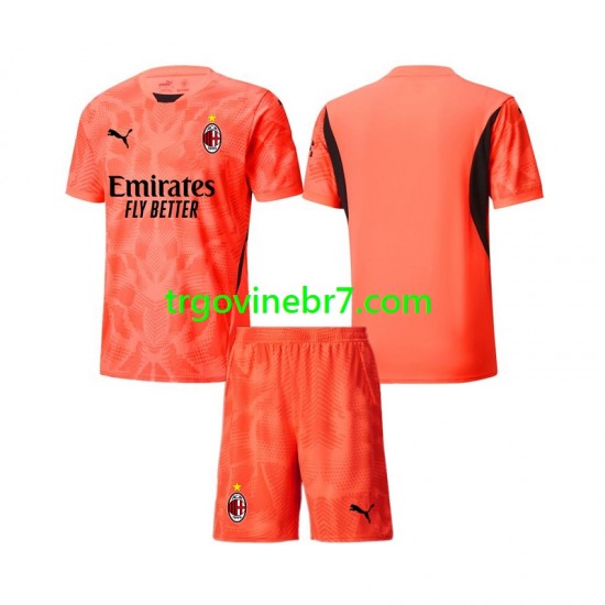 Golmanski Dres - Dres AC Milan Četvrti 2024-2025 Kratkih Rukava - Dječji