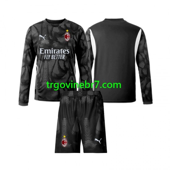 Golmanski Dres - Dres AC Milan Domaći 2024-2025 Dugim Rukavima - Dječji
