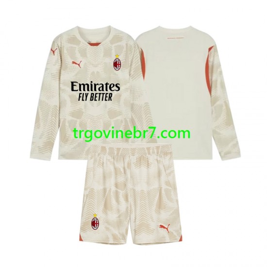 Golmanski Dres - Dres AC Milan Treći 2024-2025 Dugim Rukavima - Dječji