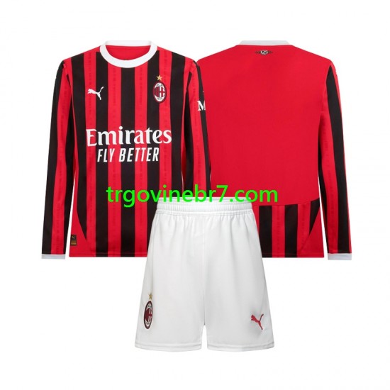 Dres AC Milan Domaći 2024-2025 Dugim Rukavima - Dječji