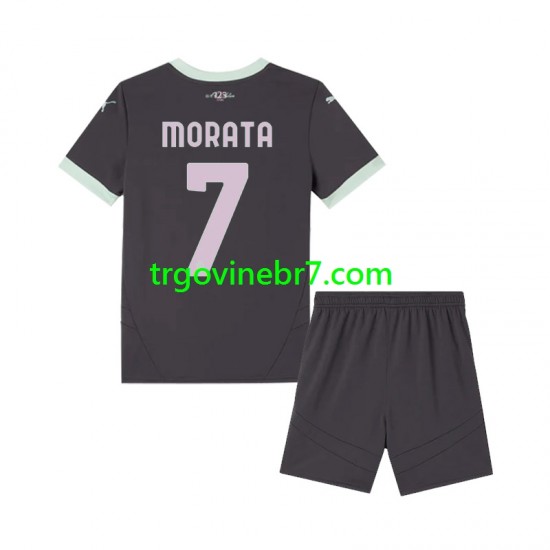 Dres AC Milan Morata 7 Treći 2024-2025 Kratkih Rukava - Dječji