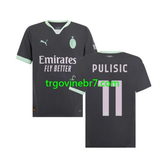 Dres AC Milan Pulisic 11 Treći 2024-2025 Kratkih Rukava - Muški