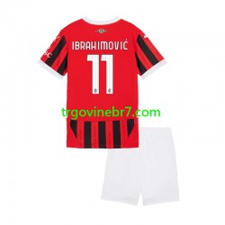 Dres AC Milan Ibrahimović 11 Domaći 2024-2025 Kratkih Rukava - Dječji