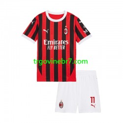 Dres AC Milan Ibrahimović 11 Domaći 2024-2025 Kratkih Rukava - Dječji