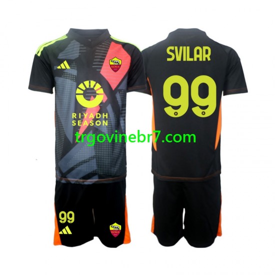 Golmanski Dres - Dres Roma Mile Svilar 99 Domaći 2024-2025 Kratkih Rukava - Dječji