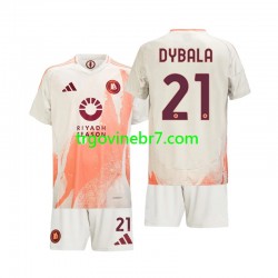 Dres Roma Paulo Dybala 21 Gostujući 2024-2025 Kratkih Rukava - Dječji
