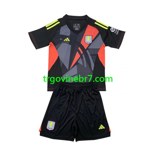 Golmanski Dres - Dres Aston Villa Gostujući 2024-2025 Kratkih Rukava - Dječji