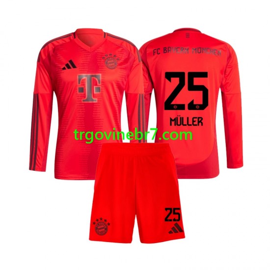 Dres FC Bayern München Thomas Muller 25 Domaći 2024-2025 Dugim Rukavima - Dječji