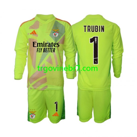 Golmanski Dres - Dres Benfica Anatolij Trubin 1 Domaći 2024-2025 Dugim Rukavima - Dječji